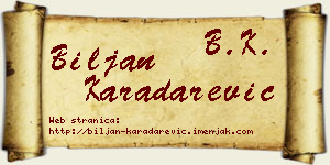 Biljan Karadarević vizit kartica